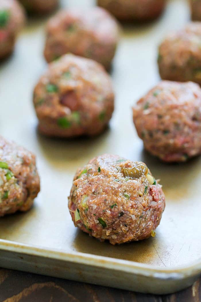 Incredibly tender and delicious Skewered Italian Meatballs! These meatballs will knock your socks off! AD