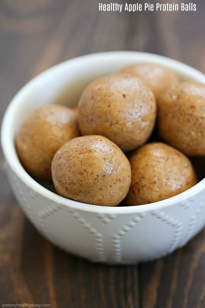 These Healthy Apple Pie Protein Balls are the perfect snack to grab when you need a quick protein boost!