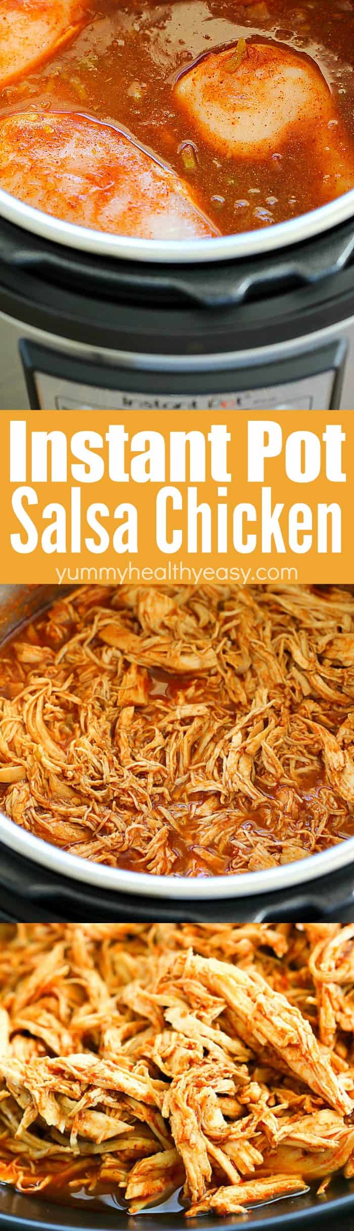 Make dinner EASY with this Instant Pot Salsa Chicken! 