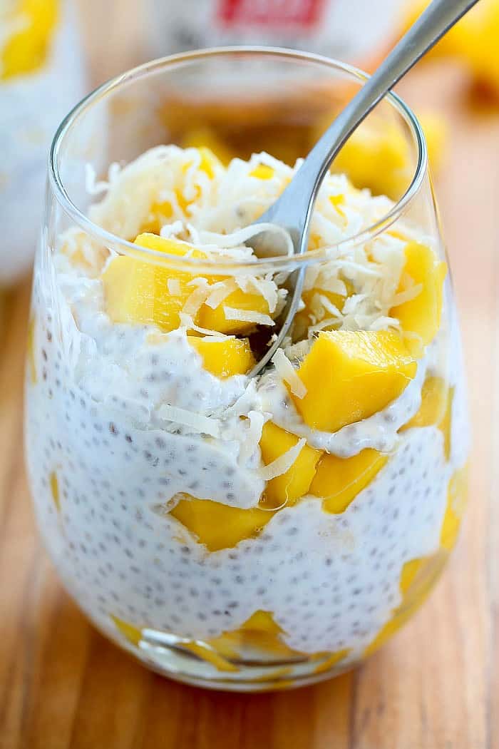 This incredible Peaches and Cream Protein Chia Pudding Recipe is super easy to make and filled with healthy protein! A definite must-make!