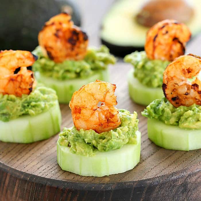 This Low Carb Avocado Shrimp Cucumber Appetizer will be your new favorite appetizer! Low carb, easy to make and delicious! 