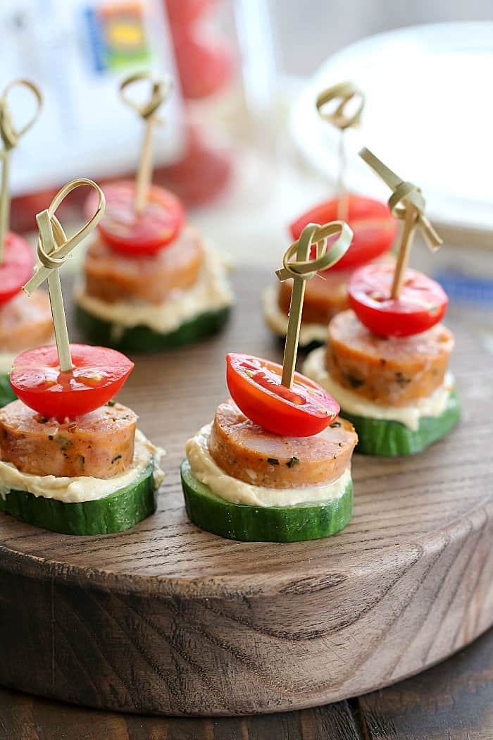 Looking for a delicious snack that's healthy, too? Try these Sausage Cucumber Bites! Fun to make and fun to eat! Your kids will love helping you put these together!