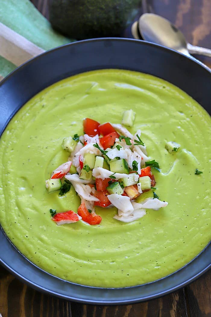 This Avocado Soup with Crab is simple to make but tastes like restaurant quality! #AD