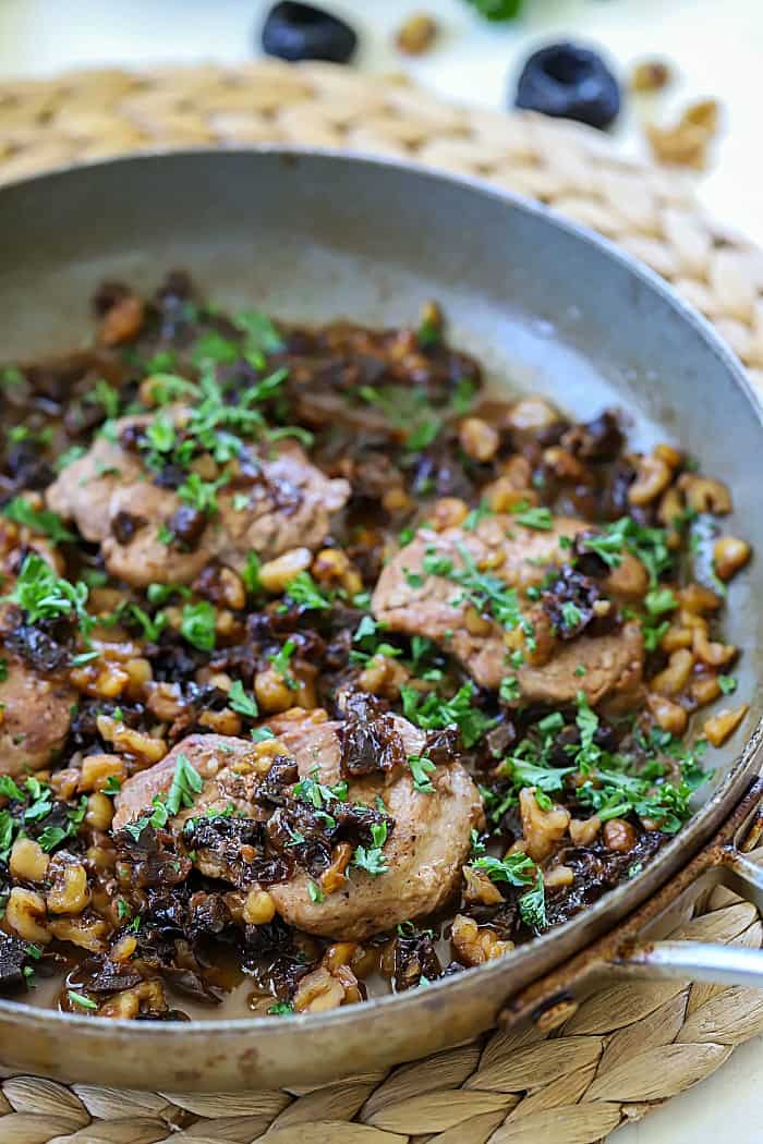 This Pork Medallions with Prunes and Walnuts Dinner will NOT disappoint! So many delicious flavors altogether in one dish! #AD