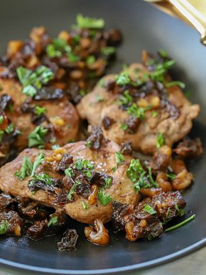You will not want to miss this Pork Medallions with Prunes and Walnuts Recipe! It's super easy, only takes a few minutes to cook up, and tastes like it came from a 5 star restaurant! Make it tonight for dinner! #AD