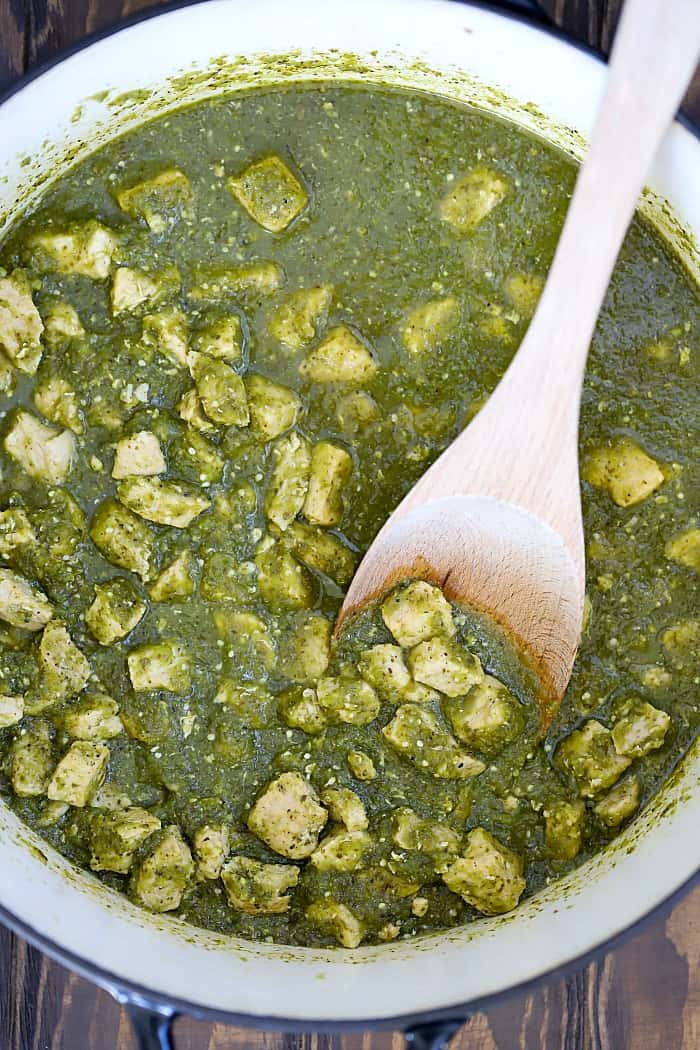 This Pork Chili Verde has a flavorful homemade verde sauce. It's a delicious meal the whole family will love! Plus all about my Pass the Pork Tour! #AD