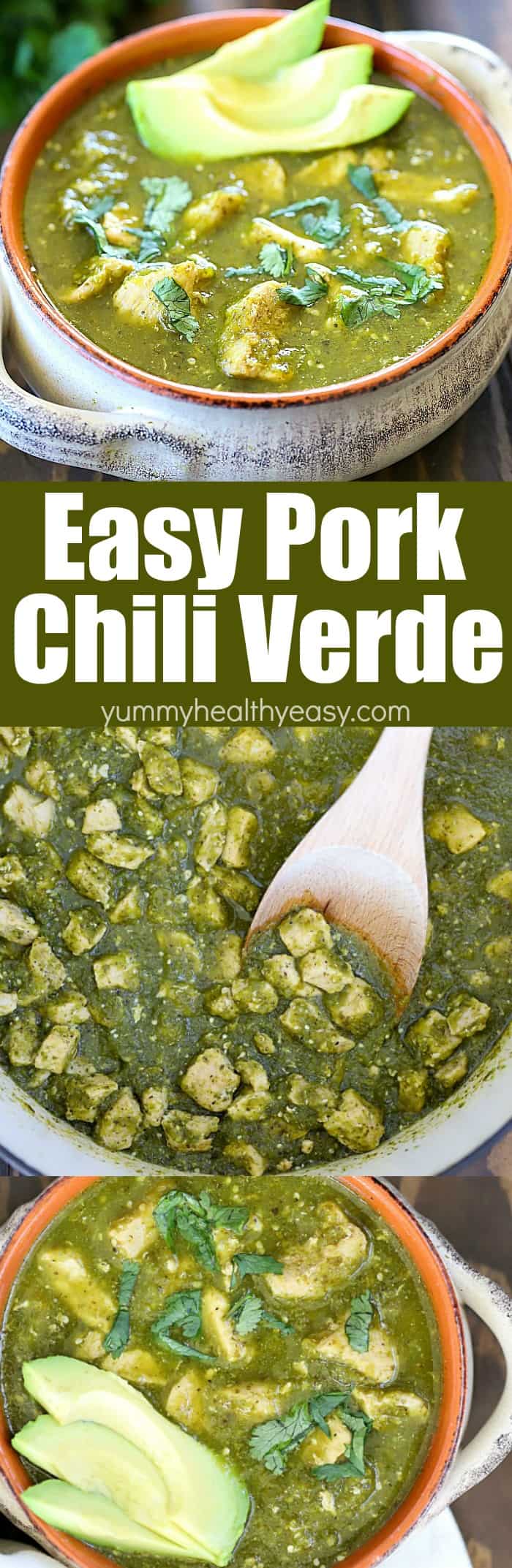 You will LOVE the bold flavors in this Pork Chili Verde! Cubed pieces of pork loin are simmered until super tender and then added to a delicious homemade verde sauce - SO good! Comfort food at its best! Plus my recap from the Pass the Pork Tour in Michigan! #ad #pork #recipe #dinner #chiliverde #verde #mexicanfood #easyrecipe #yummyhealthyeasy #yummy  via @jennikolaus