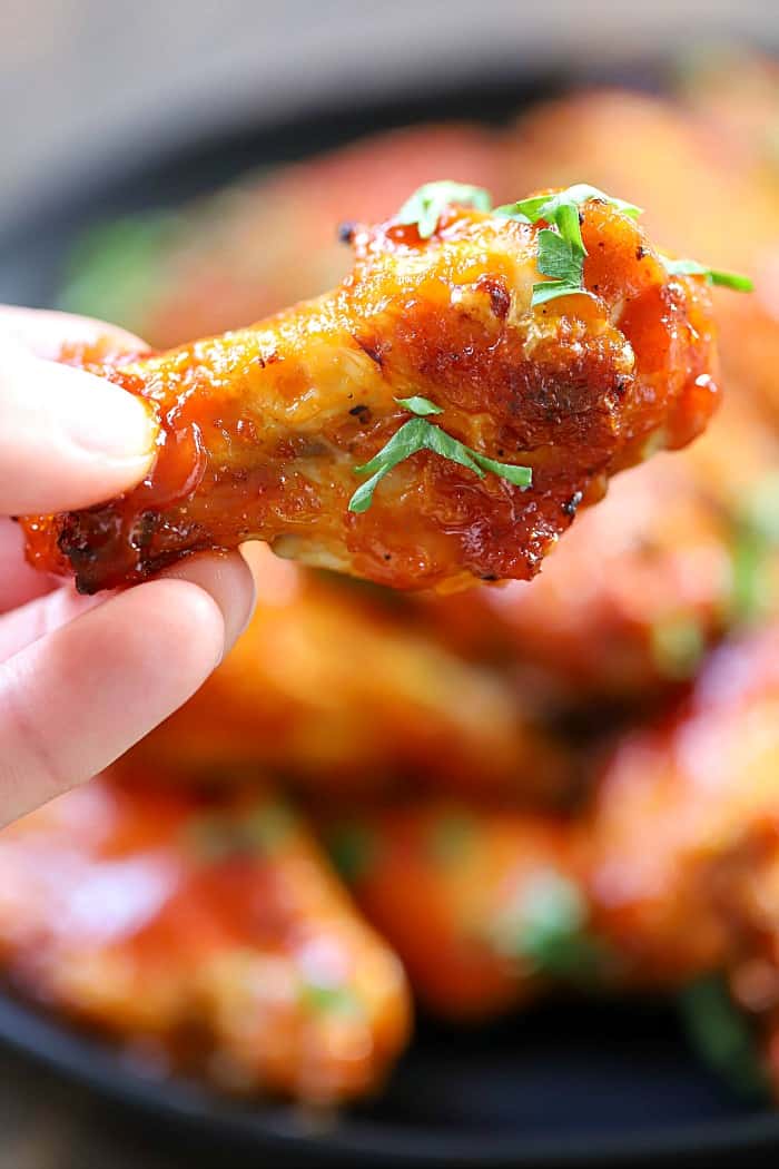 This Air Fryer Chicken Wings Recipe is incredible! They're lower in calories since they're air fried and not deep fried and they only have THREE ingredients!