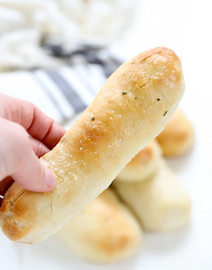 These Easy Homemade Breadsticks are seriously the best breadsticks ever! When I make these, my boys get so excited!