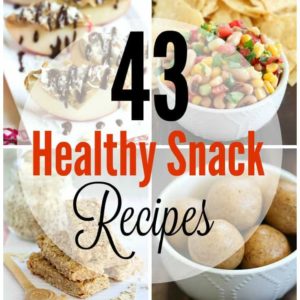 Collage photo of eight gorgeous healthy snack ideas for the whole family.