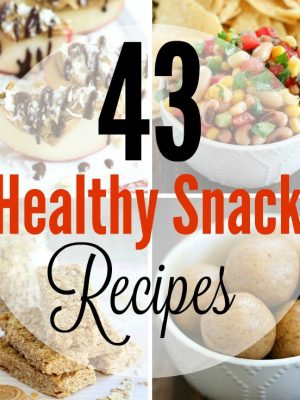 Collage photo of eight gorgeous healthy snack ideas for the whole family.