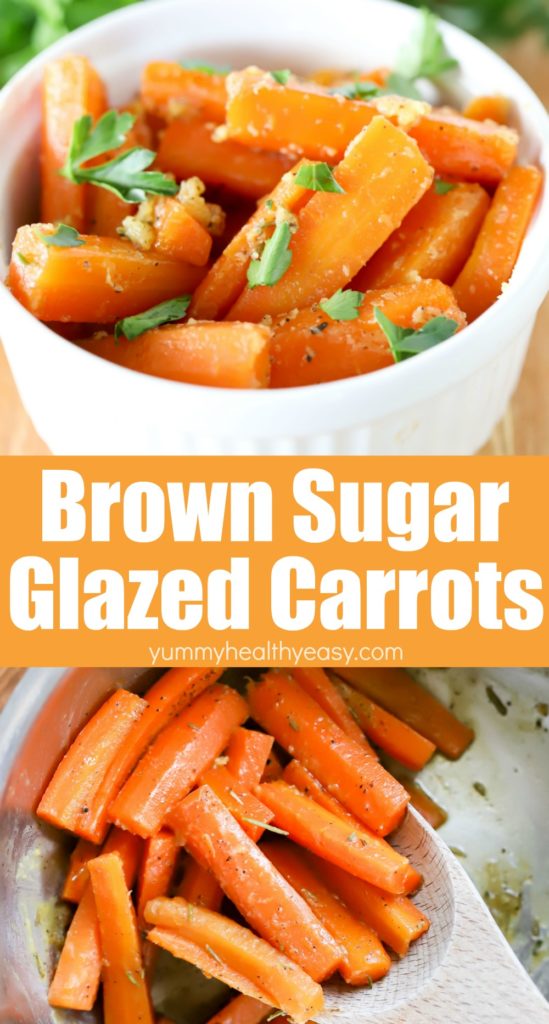 pinterest pin for cooked carrots with brown sugar