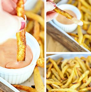 Air Fryer French Fries Collage Image