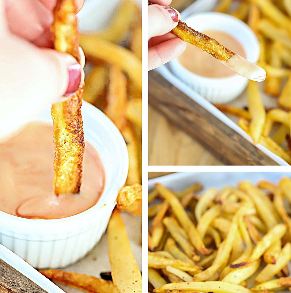 Air Fryer French Fries Collage Image